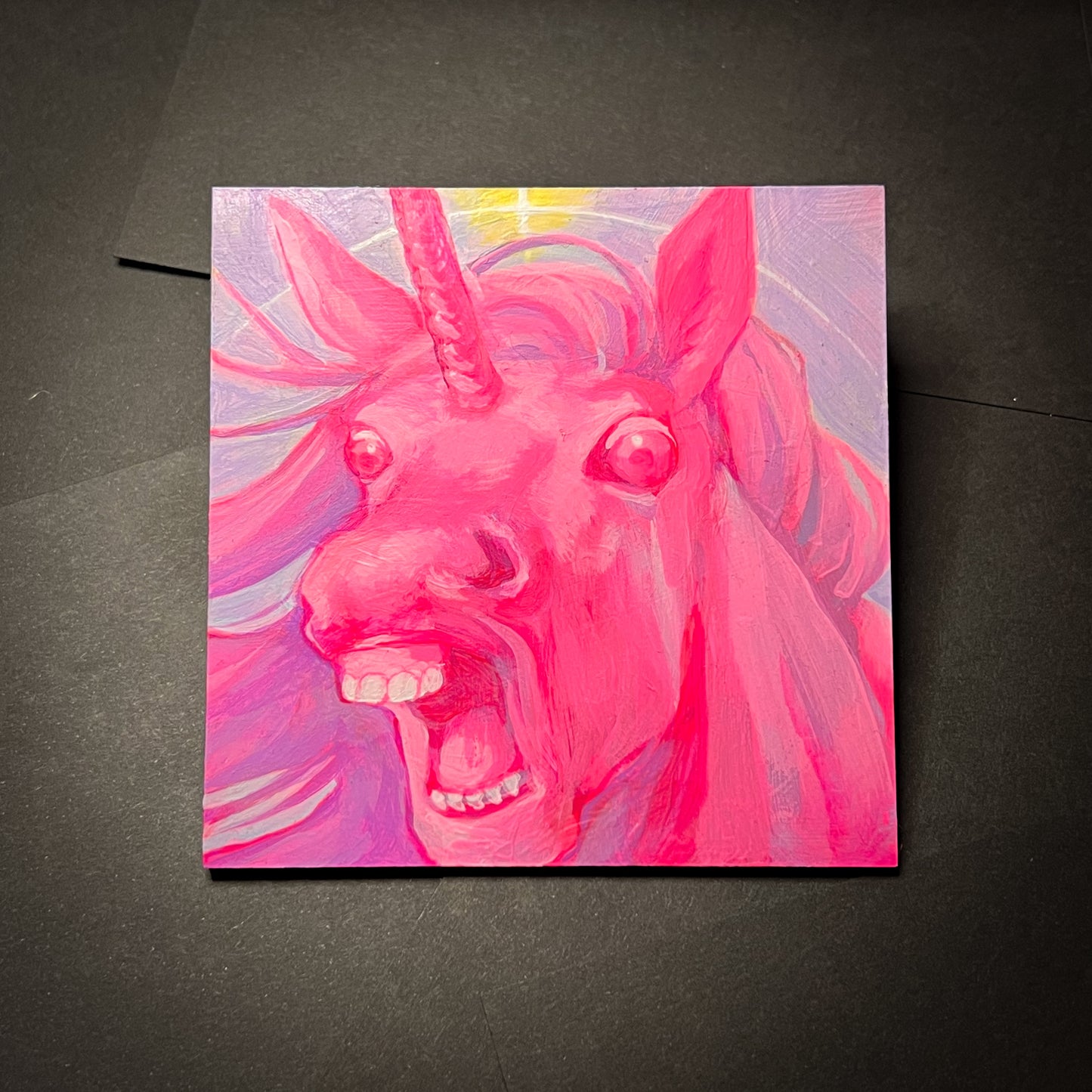 Screaming Pink Unicorn Original Artwork