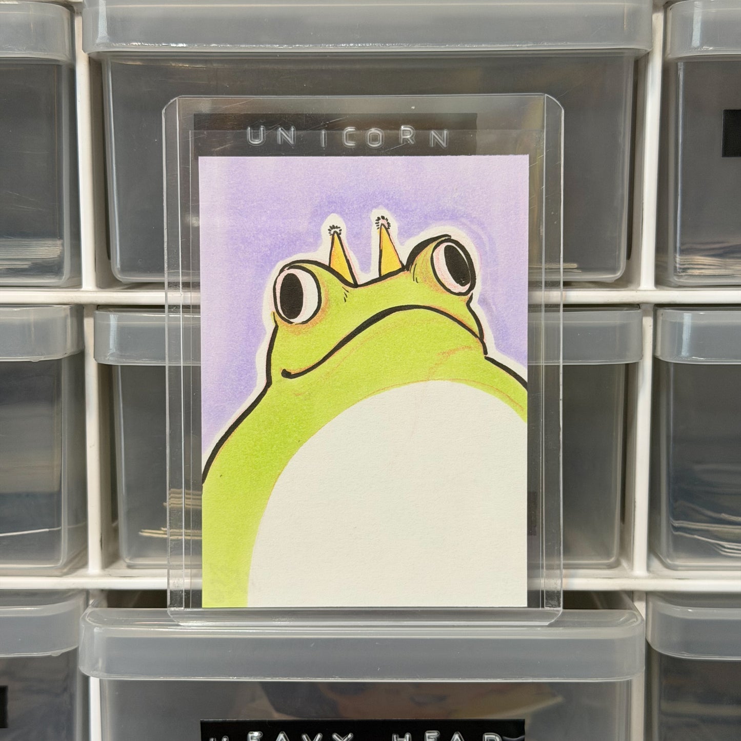 Birthday Frog ACEO Original Artwork