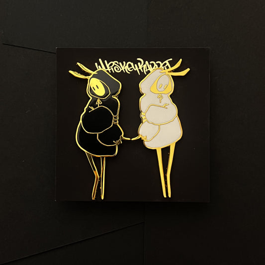 Stickbunny Left/ Right Brain BFF Hard Enamel Pin Set PREORDER