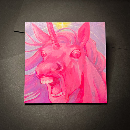 Screaming Pink Unicorn Original Artwork