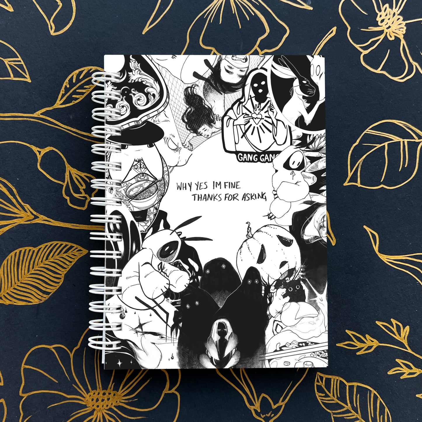 Stickerbomb BW Pocket Spiral Notebook