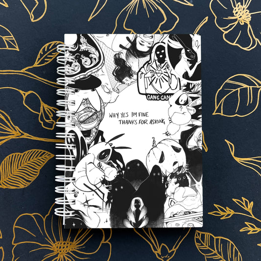 Stickerbomb BW Pocket Spiral Notebook