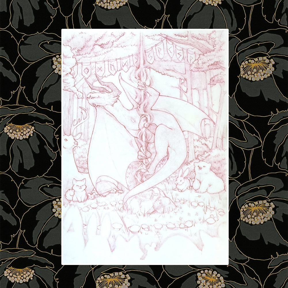 Pole Dancing Dragon Art Print